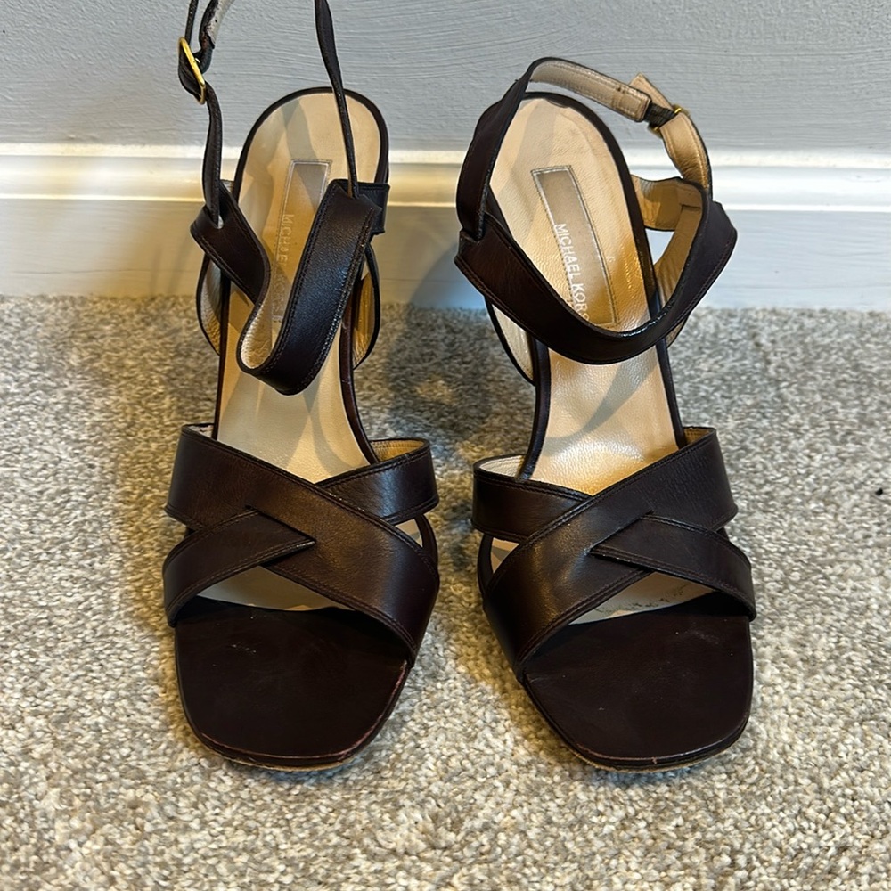 Vintage Michael Kors mahogany leather stiletto, size 10